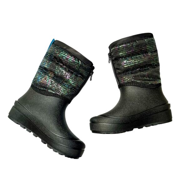NWT Bogs Snow Shell Zip Metallic Stripes Winter Boots Size 13 - Picture 1 of 9